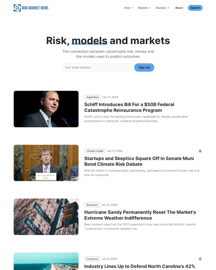 Risk Market News - Curie Theme