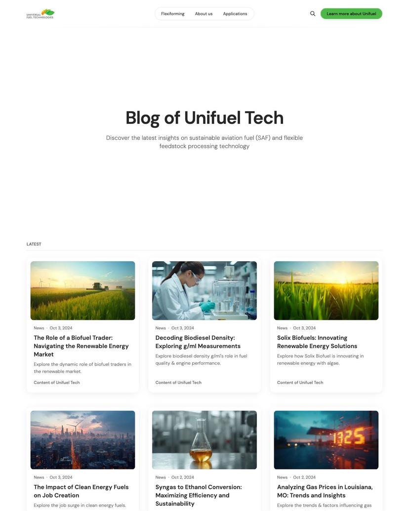 Blog of Unifuel Tech - Flair Theme