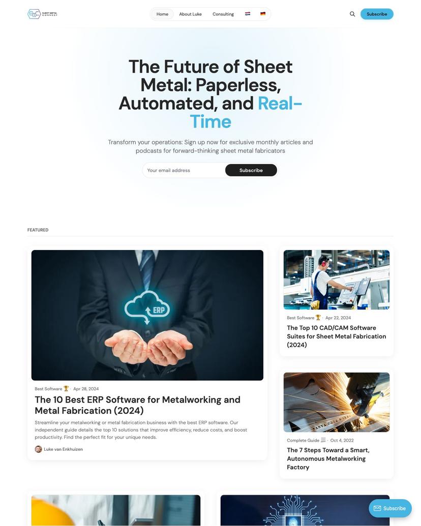 Digitalization Consulting for Fabricators | Sheet Metal Connect - Flair Theme