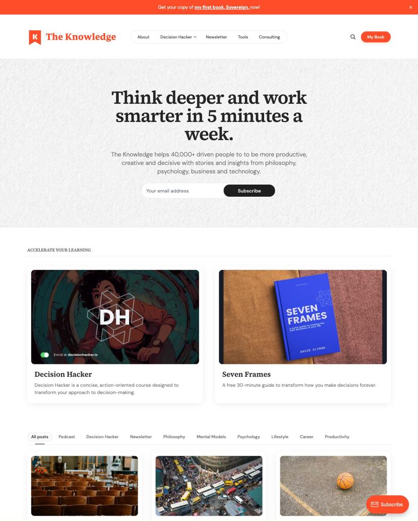 The Knowledge | Level up your thinking | by David Elikwu - Flair Theme