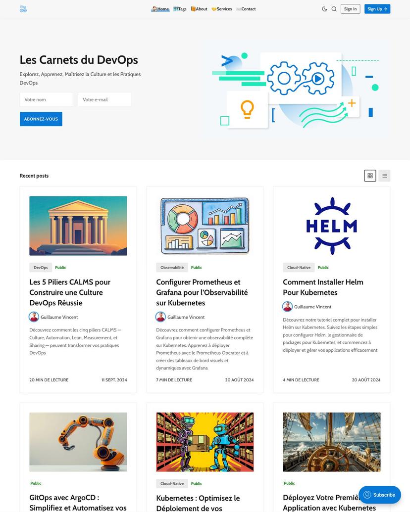 Les Carnets du DevOps - Joben Theme