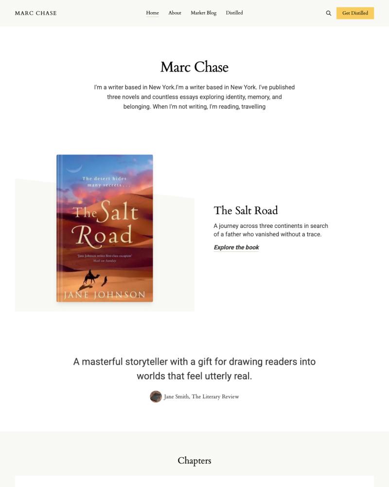 Distilled by Marc Chase - Prose Theme