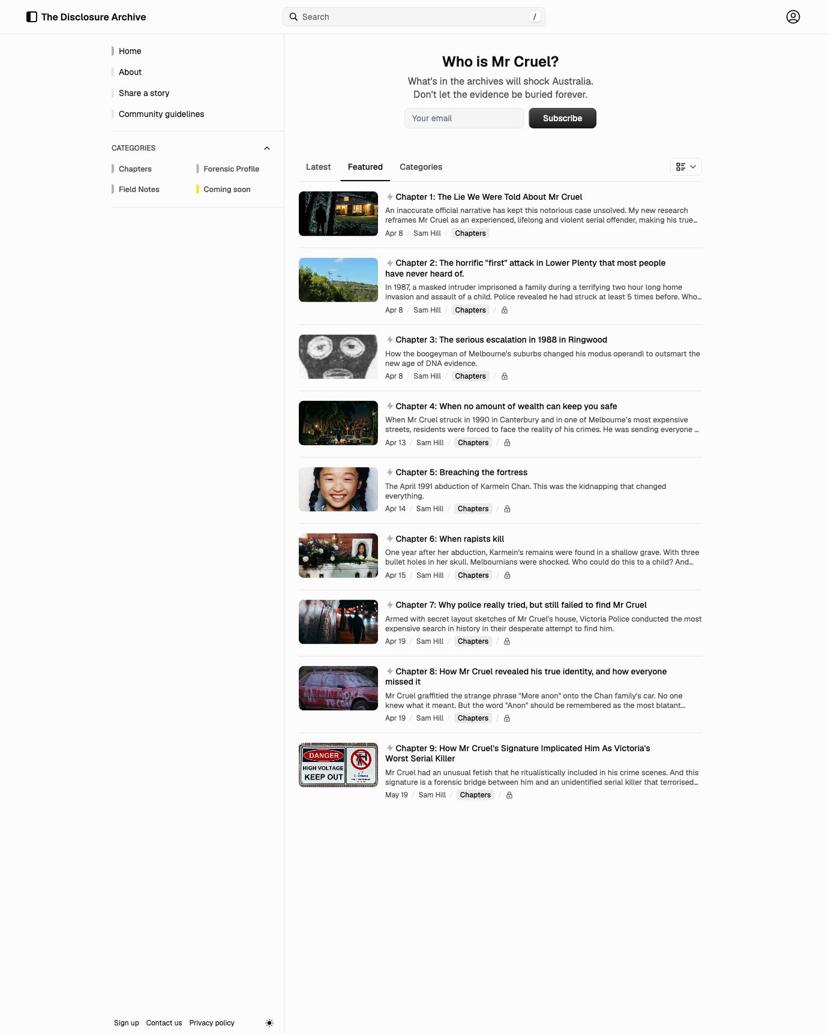 The Disclosure Archive - Thred Theme