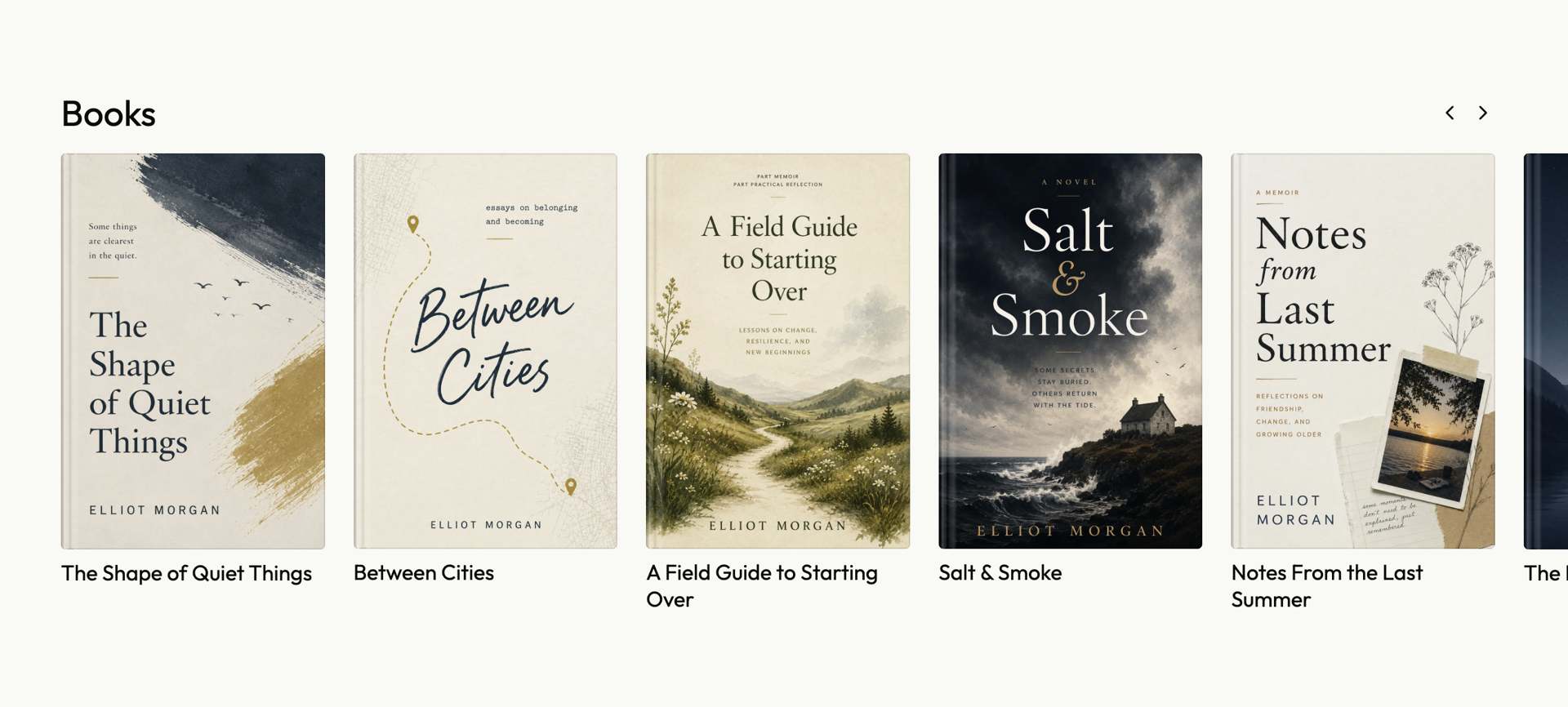 Prose — books carousel