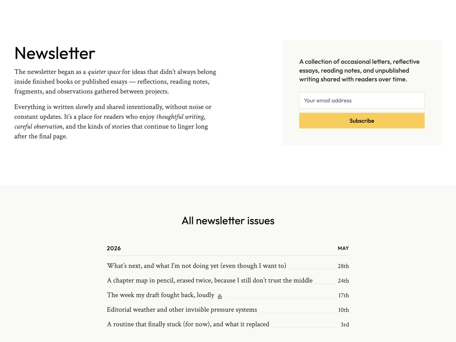 Prose — newsletter