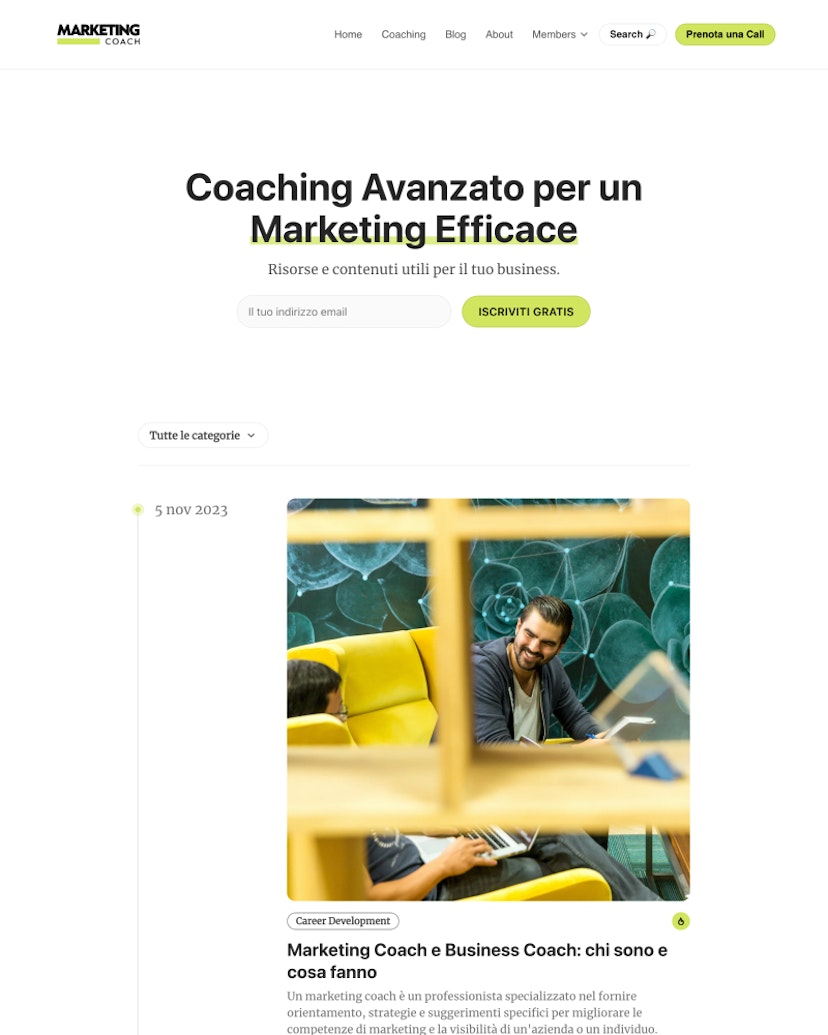 Marketing Coach - Curie Theme