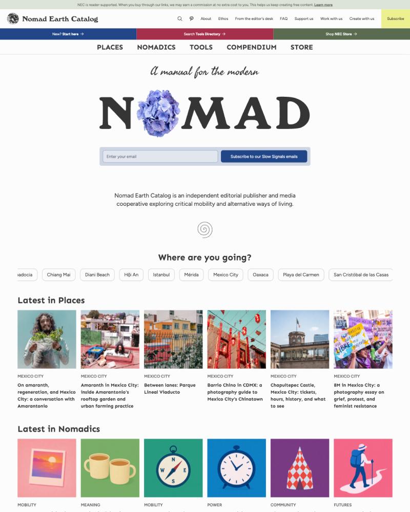 Nomad Earth Catalog - Custom Theme