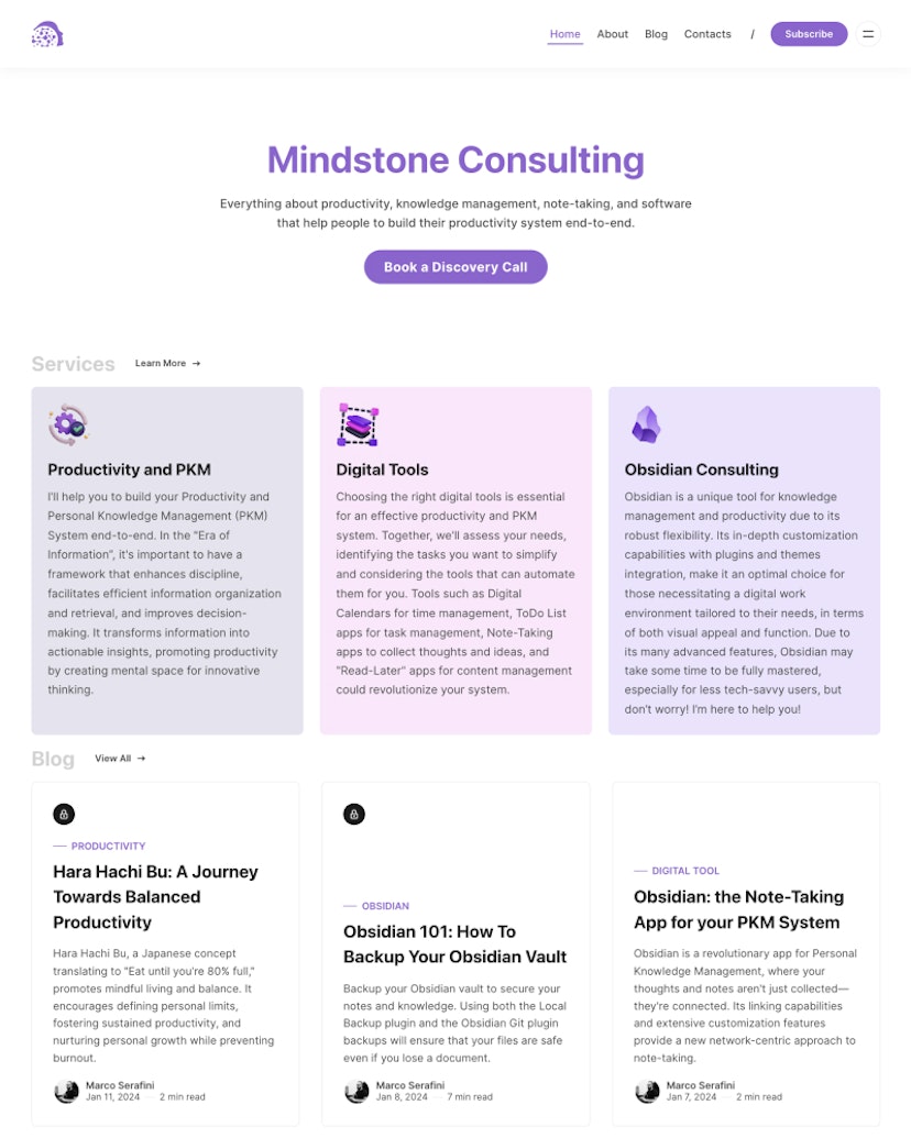 Mindstone Consulting - Fumio Theme