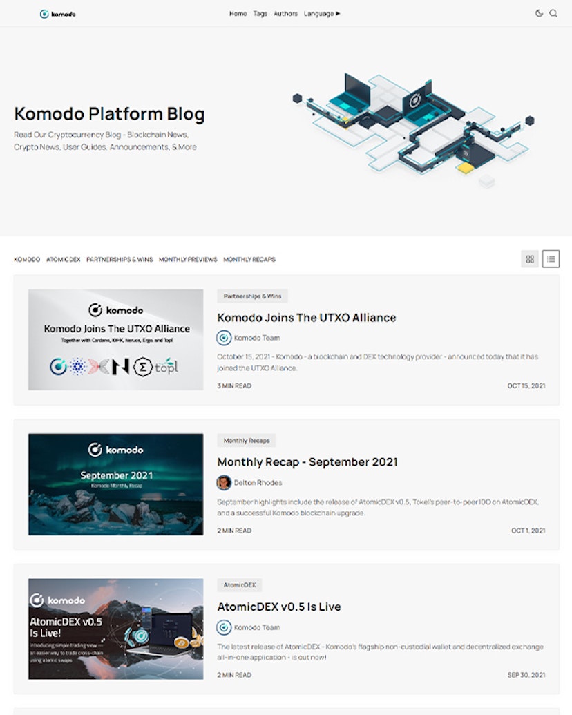 Komodo Platform Blog - Joben Theme