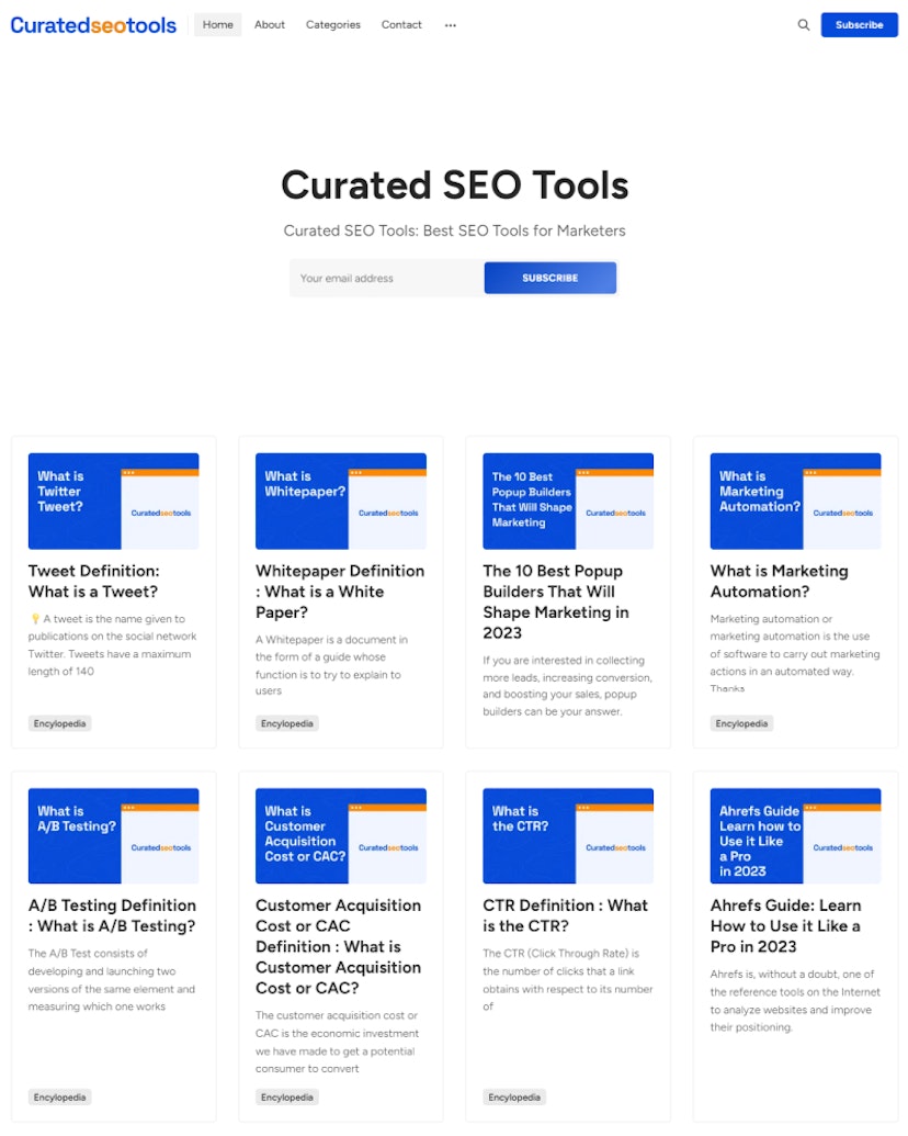 Curated SEO Tools - Rinne Theme