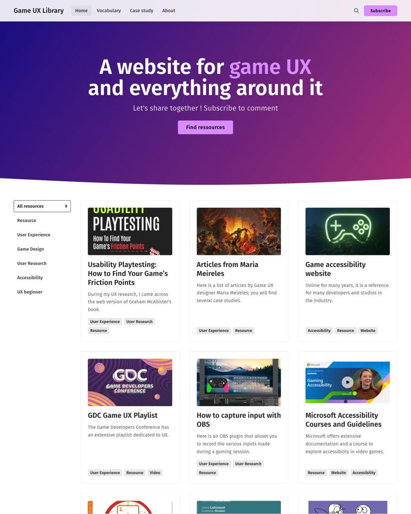 Game UX Library - Rinne Theme