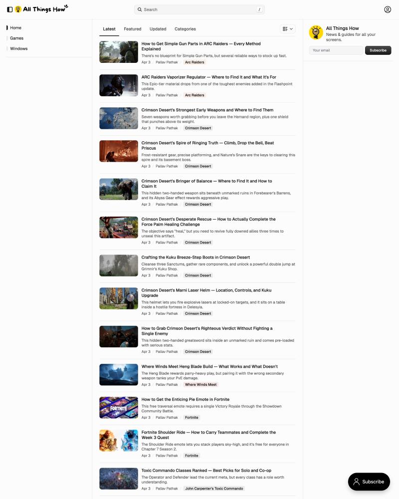 All Things How - Thred Theme