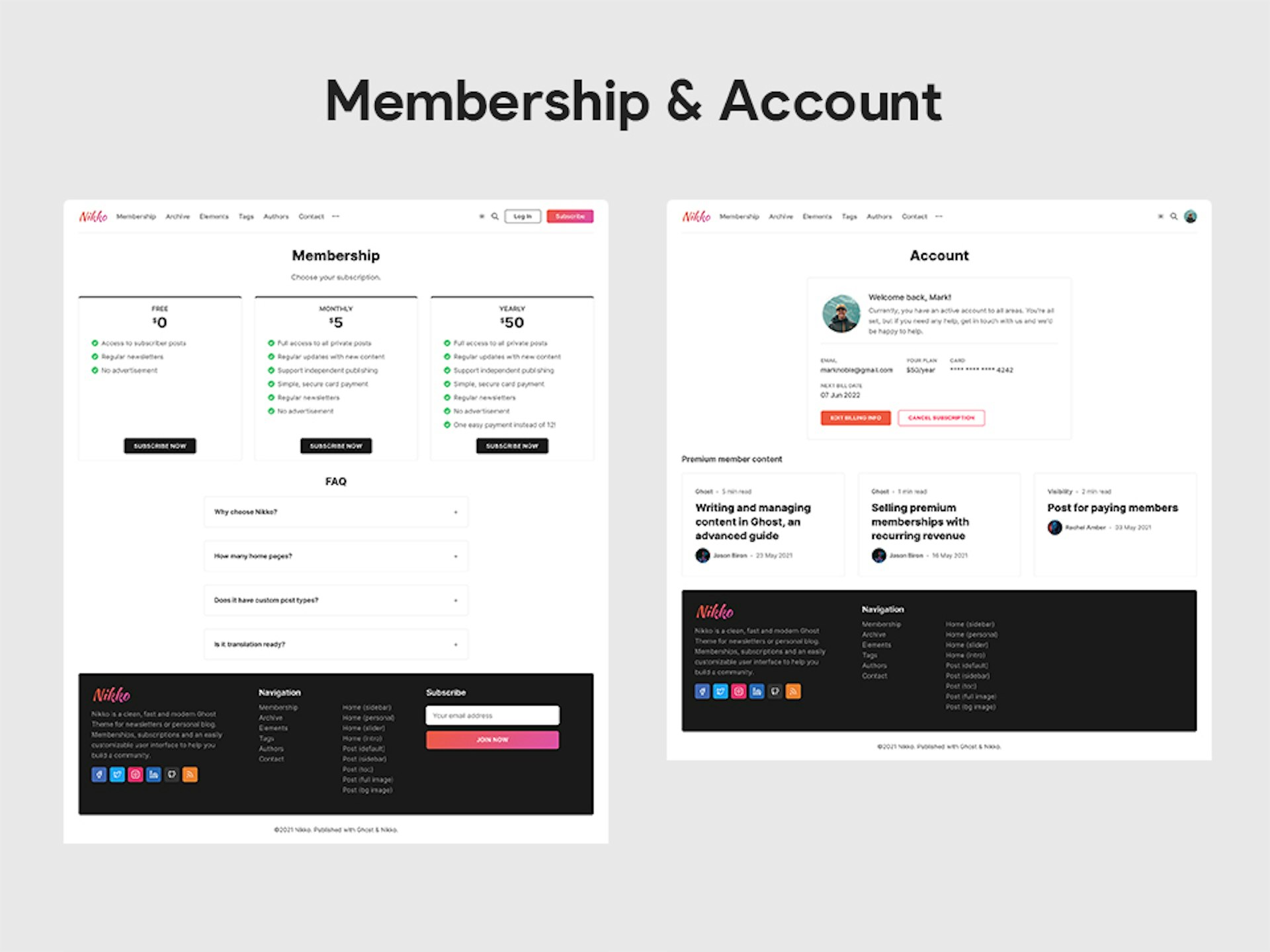 Nikko Ghost Membership and Account