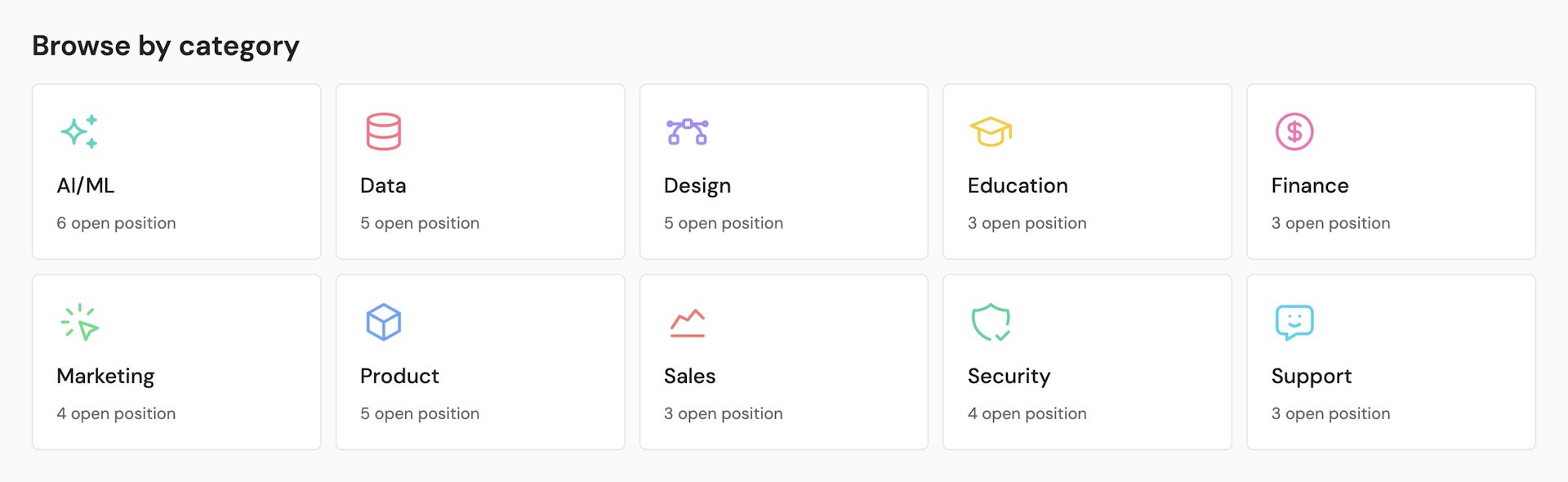 Lumen — featured categories section
