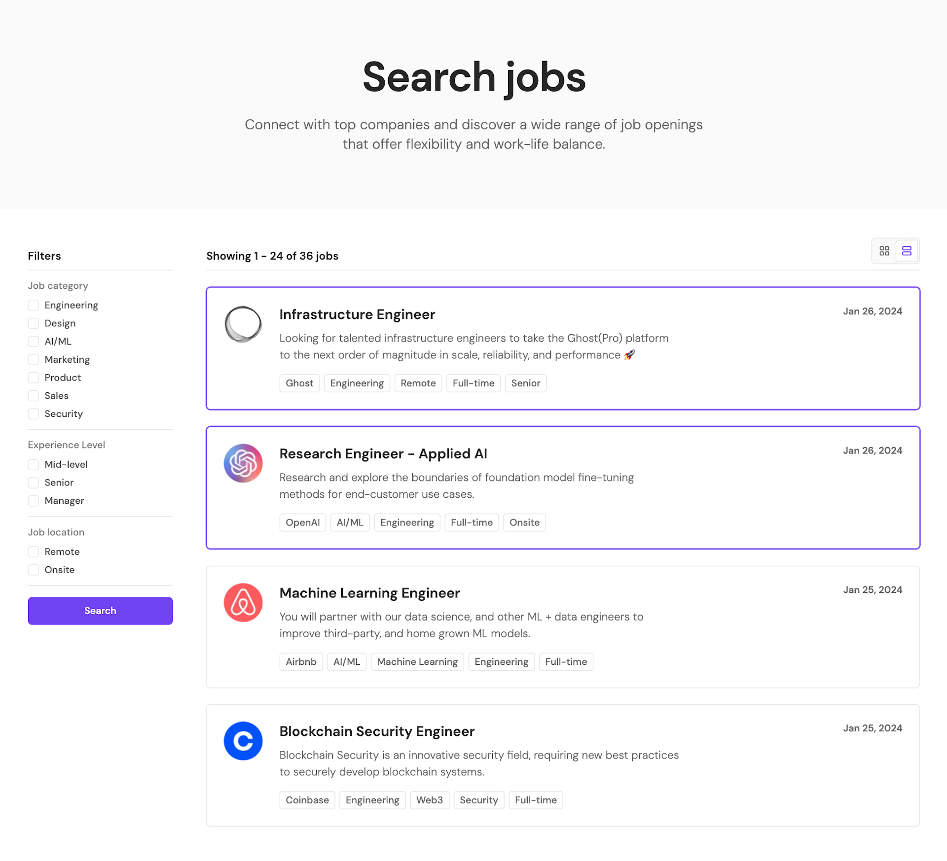 Lumen — jobs page
