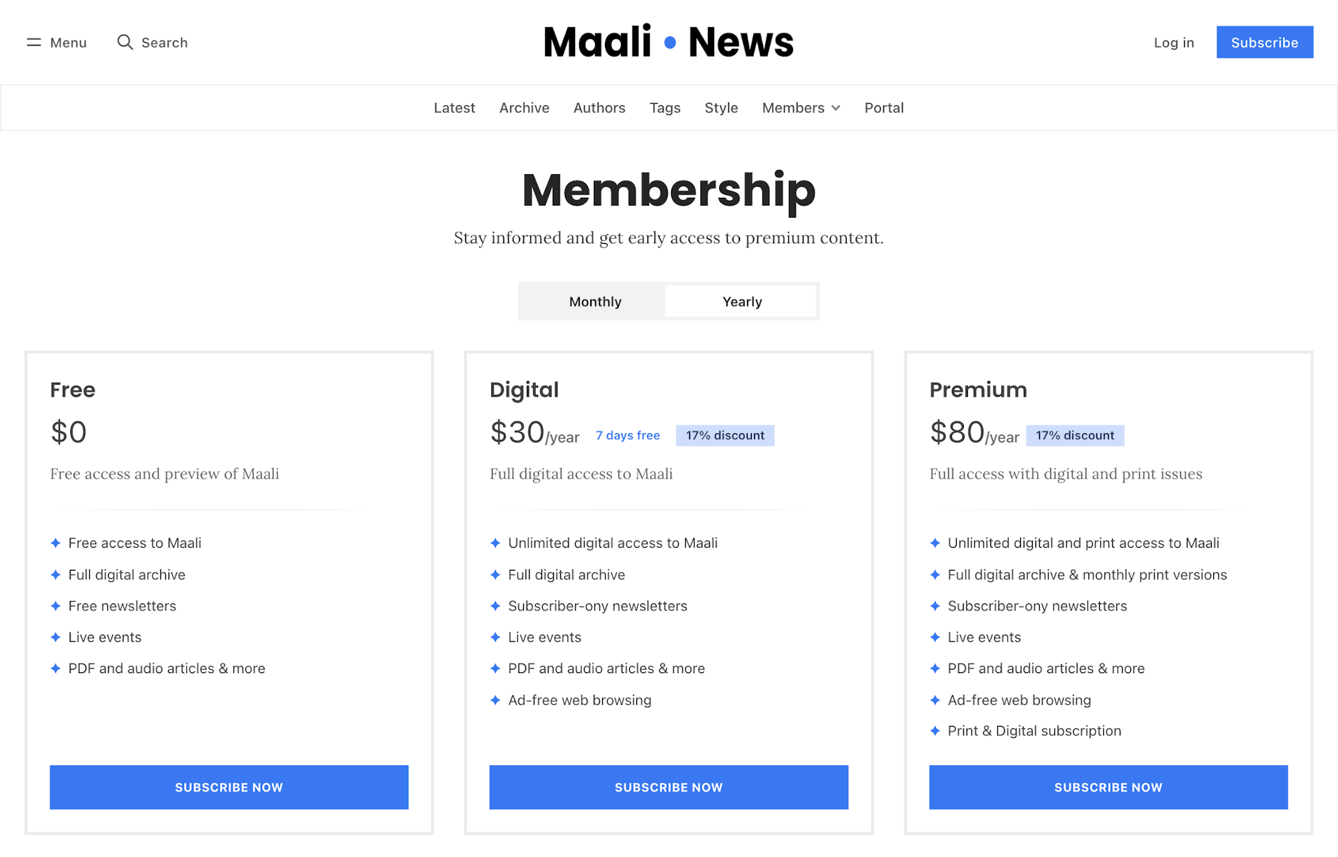 Maali - membership